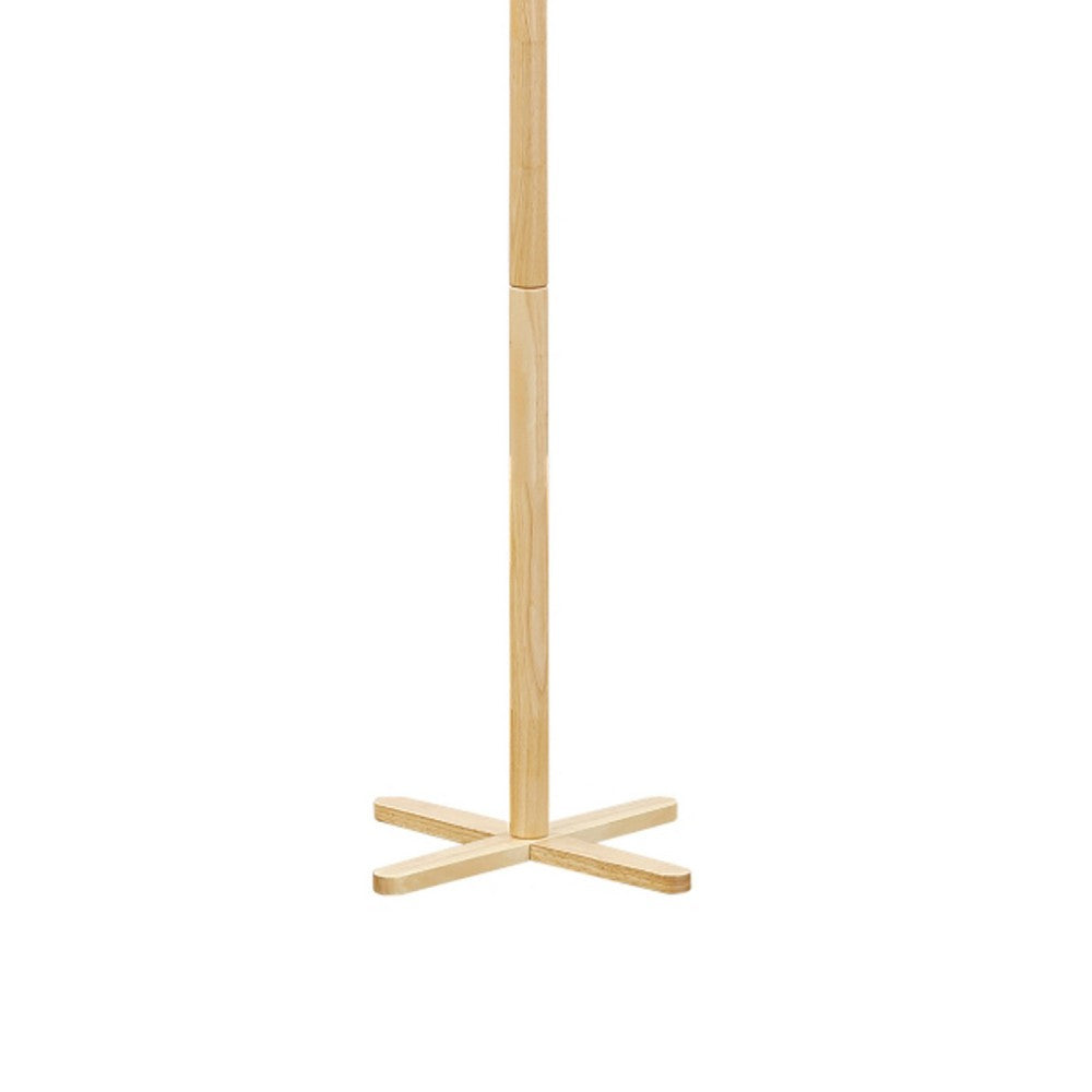 Jema 3 Tier Coat Rack | 9 Hanging Hooks | 70" Natural Brown Solid Wood