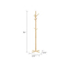 Jema 3 Tier Coat Rack | 9 Hanging Hooks | 70" Natural Brown Solid Wood