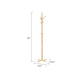 Jema 3 Tier Coat Rack | 9 Hanging Hooks | 70" Natural Brown Solid Wood