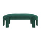 Fery Modern Bench w Curved Edges | Green Velvet Upholstery | 54"