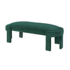 Fery Modern Bench w Curved Edges | Green Velvet Upholstery | 54"