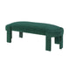 Fery Modern Bench w Curved Edges | Green Velvet Upholstery | 54"