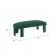 Fery Modern Bench w Curved Edges | Green Velvet Upholstery | 54"