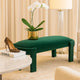 Fery Modern Bench w Curved Edges | Green Velvet Upholstery | 54"