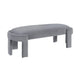 Fery Modern Bench w Curved Edges | Gray Velvet Upholstery | 54"
