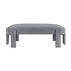 Fery Modern Bench w Curved Edges | Gray Velvet Upholstery | 54"