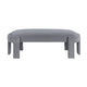 Fery Modern Bench w Curved Edges | Gray Velvet Upholstery | 54"