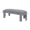 Fery Modern Bench w Curved Edges | Gray Velvet Upholstery | 54"