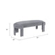Fery Modern Bench w Curved Edges | Gray Velvet Upholstery | 54"