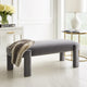 Fery Modern Bench w Curved Edges | Gray Velvet Upholstery | 54"