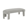 Fery Modern Bench w Curved Edges | Taupe Velvet Upholstery | 54"