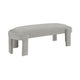 Fery Modern Bench w Curved Edges | Taupe Velvet Upholstery | 54"