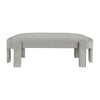 Fery Modern Bench w Curved Edges | Taupe Velvet Upholstery | 54"