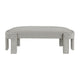Fery Modern Bench w Curved Edges | Taupe Velvet Upholstery | 54"