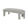 Fery Modern Bench w Curved Edges | Taupe Velvet Upholstery | 54"