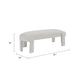 Fery Modern Bench w Curved Edges | Taupe Velvet Upholstery | 54"