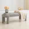 Fery Modern Bench w Curved Edges | Taupe Velvet Upholstery | 54"