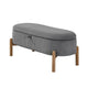 Fian Storage Bench w Lift Top | Natural Brown Legs | Gray Corduroy 42"