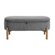 Fian Storage Bench w Lift Top | Natural Brown Legs | Gray Corduroy 42"