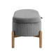 Fian Storage Bench w Lift Top | Natural Brown Legs | Gray Corduroy 42"