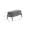 Fian Storage Bench w Lift Top | Natural Brown Legs | Gray Corduroy 42"