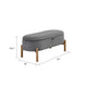 Fian Storage Bench w Lift Top | Natural Brown Legs | Gray Corduroy 42"