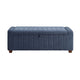 Doa Storage Bench | Channel Tufted | Blue Boucle Upholstery 50"