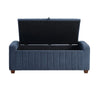 Doa Storage Bench | Channel Tufted | Blue Boucle Upholstery 50"
