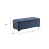 Doa Storage Bench | Channel Tufted | Blue Boucle Upholstery 50"
