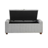 Doa Storage Bench | Channel Tufted | Gray Boucle Upholstery 50"