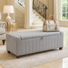 Doa Storage Bench | Channel Tufted | Gray Boucle Upholstery 50"