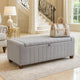 Doa Storage Bench | Channel Tufted | Gray Boucle Upholstery 50"