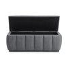 Jia Storage Bench | Wide Channel Tufted Gray Polyester 47"