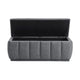 Jia Storage Bench | Wide Channel Tufted Gray Polyester 47"