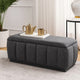 Jia Storage Bench | Wide Channel Tufted Gray Polyester 47"