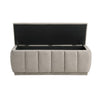 Jia Storage Bench | Wide Channel Tufted Taupe Polyester 47"
