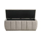 Jia Storage Bench | Wide Channel Tufted Taupe Polyester 47"