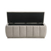 Jia Storage Bench | Wide Channel Tufted Taupe Polyester 47"