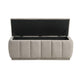 Jia Storage Bench | Wide Channel Tufted Taupe Polyester 47"