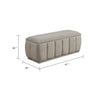 Jia Storage Bench | Wide Channel Tufted Taupe Polyester 47"