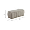 Jia Storage Bench | Wide Channel Tufted Taupe Polyester 47"