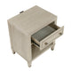 Olto Nightstand w 1 Drawer | USB Ports | Cubby Shelf | Light Oak Brown