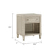 Olto Nightstand w 1 Drawer | USB Ports | Cubby Shelf | Light Oak Brown