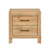 Adia Nightstand | 2 Drawer w Black Nickel Handles | Natural Brown