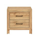 Adia Nightstand | 2 Drawer w Black Nickel Handles | Natural Brown