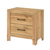 Adia Nightstand | 2 Drawer w Black Nickel Handles | Natural Brown