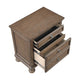 Bely Nightstand | 3 Drawers | Bun Feet | Antique Brown Sculpted Frame