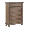 Bely Tall Dresser Chest | 5 Drawers | Antique Brown Sculpted Frame