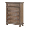Bely Tall Dresser Chest | 5 Drawers | Antique Brown Sculpted Frame