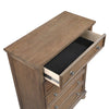 Bely Tall Dresser Chest | 5 Drawers | Antique Brown Sculpted Frame